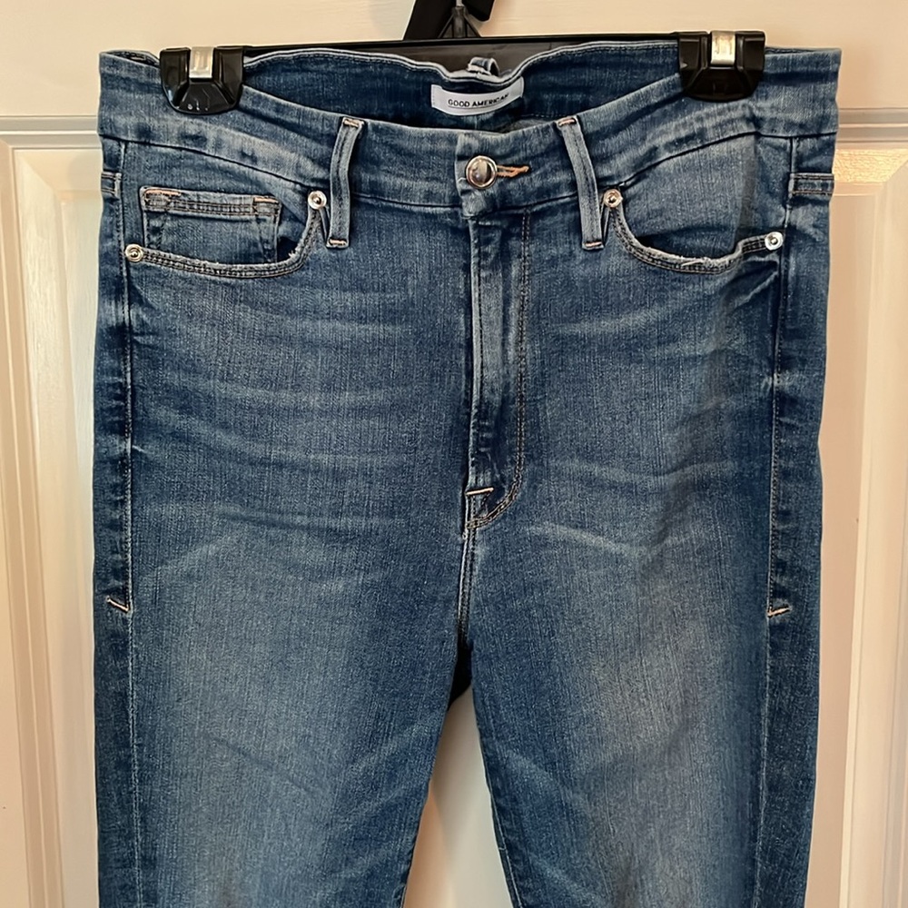 Good American size 10 blue Good Waist Distressed Women's Jeans